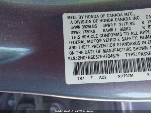 2HGFB6E57FH704679 Honda CIVIC SI