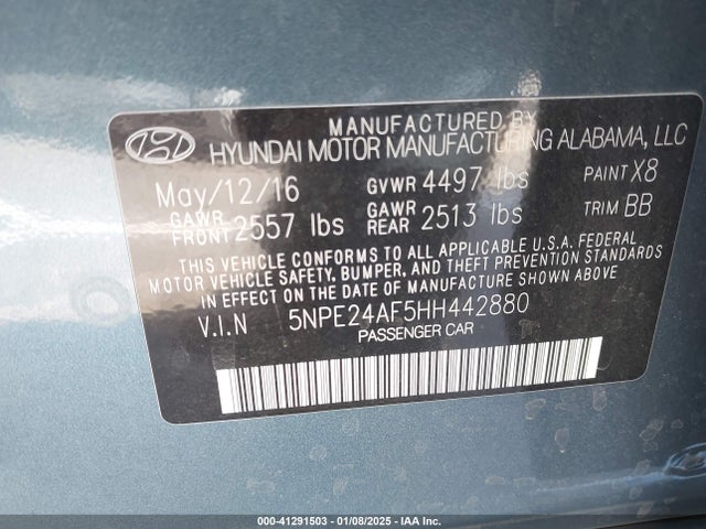 Hyundai SONATA SE 2017 5NPE24AF5HH442880 Image 9