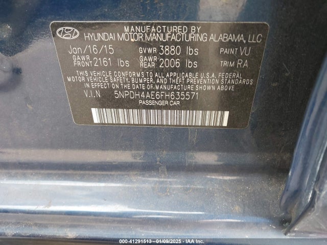 Hyundai ELANTRA SE 2015 5NPDH4AE6FH635571 Image 9