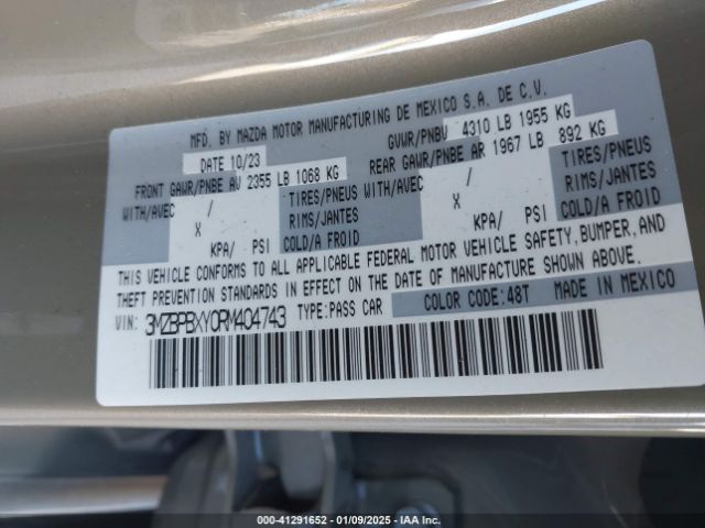 3MZBPBXY0RM404743 Mazda Mazda3 2.5 Carbon Turbo