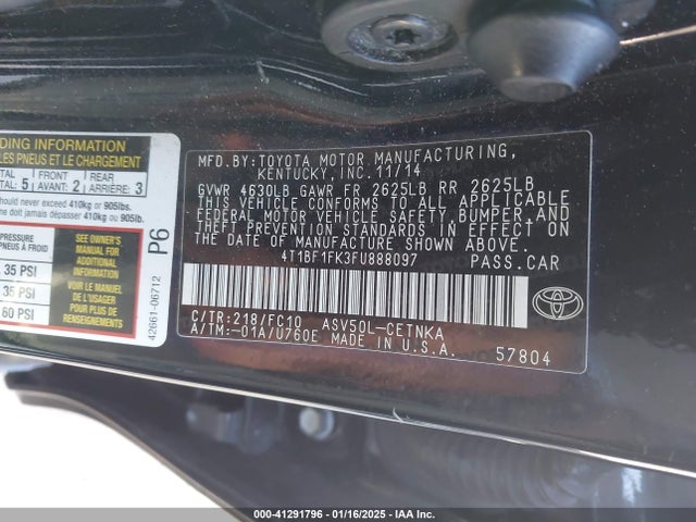 Toyota CAMRY LE 2015 4T1BF1FK3FU888097 Image 9