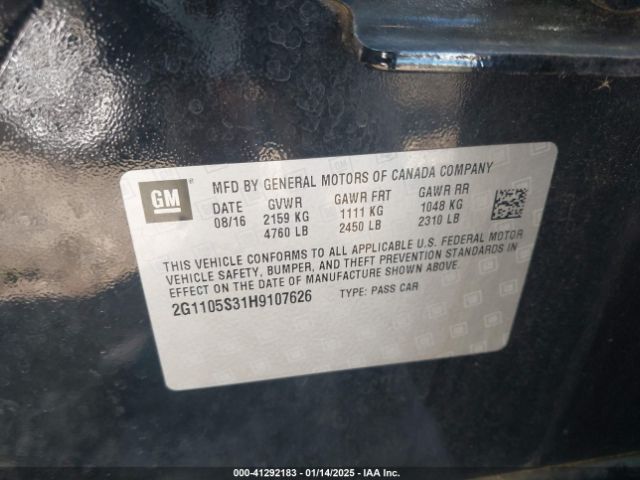 2G1105S31H9107626 Chevrolet IMPALA 1LT