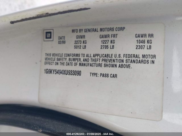 1999 CADILLAC SEVILLE 1G6KY5494XU933090 Photo 8