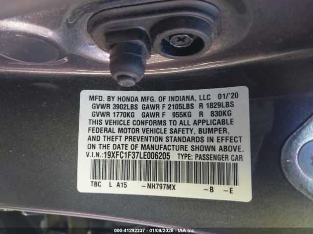 19XFC1F37LE006205 Honda CIVIC EX