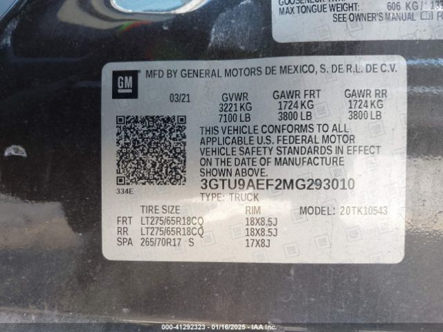 3GTU9AEF2MG293010 GMC Sierra 1500 4wd  Short Box