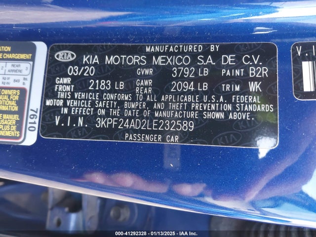 KIA Forte Lxs 2020 3KPF24AD2LE232589 Image 9