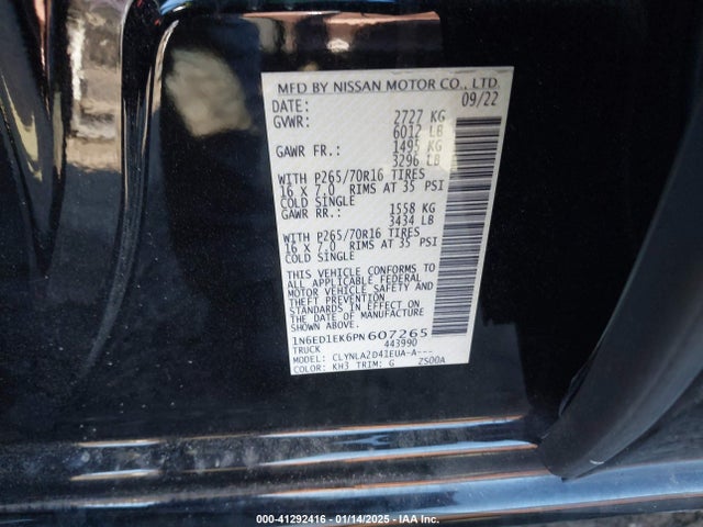 1N6ED1EK6PN607265 Nissan Frontier S 4x4