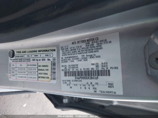 Продаж на аукціоні авто 2013 Ford Fusion Se, vin: 3FA6P0HR0DR384169, номер лоту: 41292452