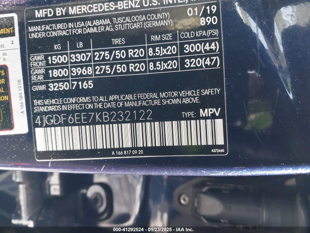 4JGDF6EE7KB232122 Mercedes-Benz Gls 450 4matic