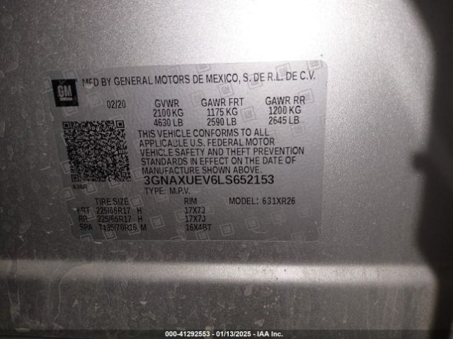 3GNAXUEV6LS652153 Chevrolet Equinox Awd Lt 1.5l Turbo