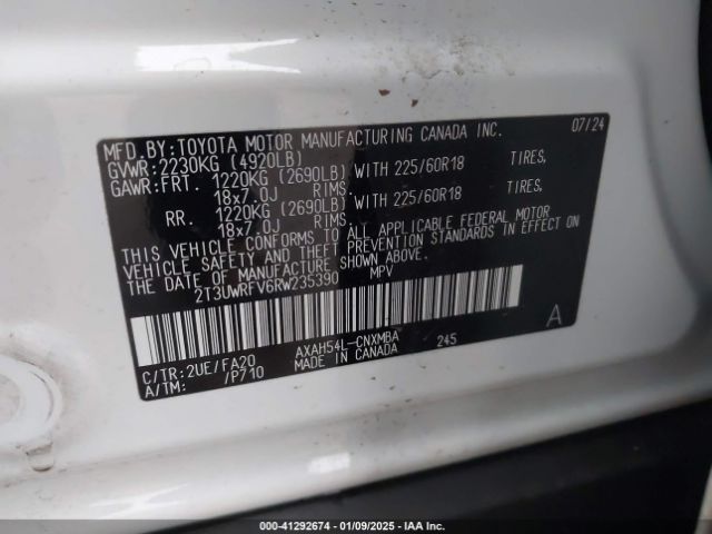 2T3UWRFV6RW235390 Toyota Rav4 Hybrid Woodland Edition