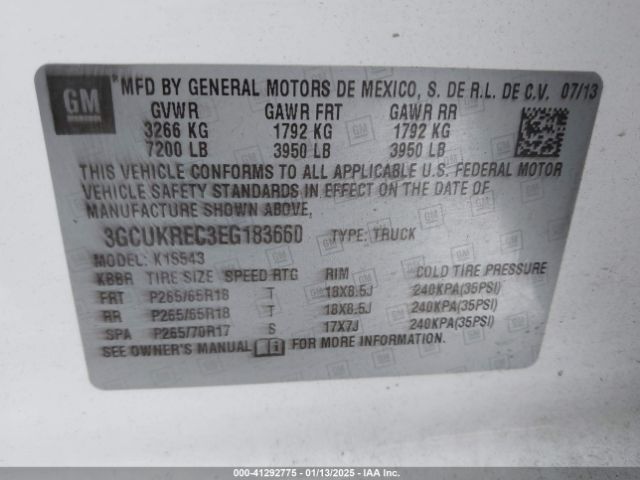 3GCUKREC3EG183660 Chevrolet Silverado 1500 1lt