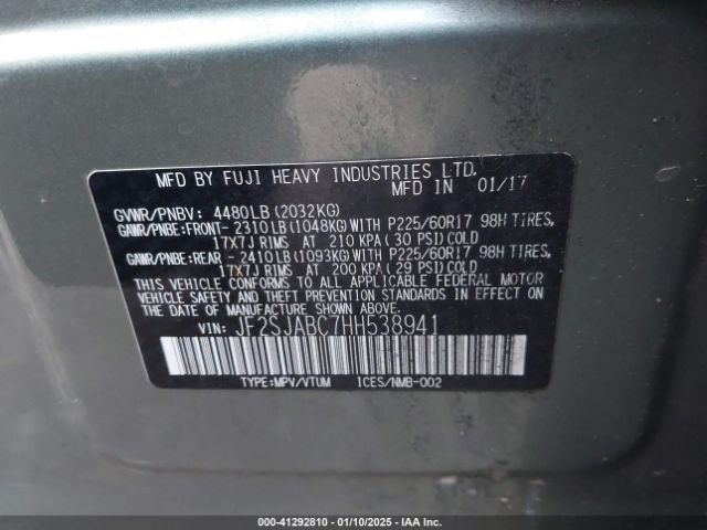 JF2SJABC7HH538941 Subaru Forester 2.5i