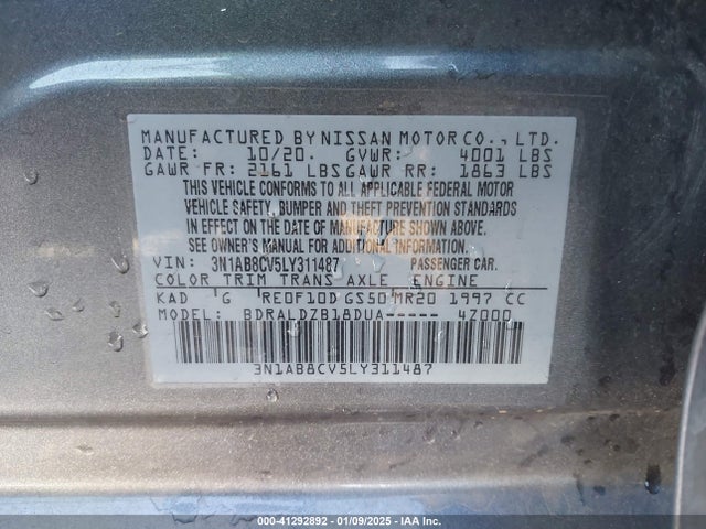 3N1AB8CV5LY311487 Nissan Sentra Sv Xtronic Cvt