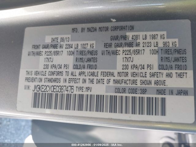JM3KE2CY0E0387476 Mazda Cx-5 Touring