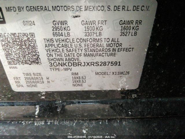 3GNKDBRJXRS287591 Chevrolet Blazer Ev Eawd 2lt