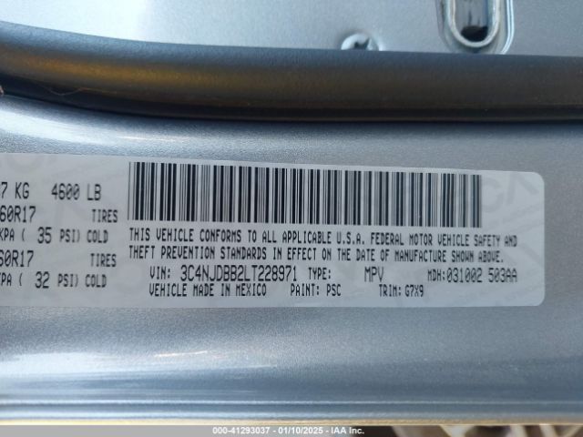 3C4NJDBB2LT228971 Jeep Compass Sun And Safety 4x4