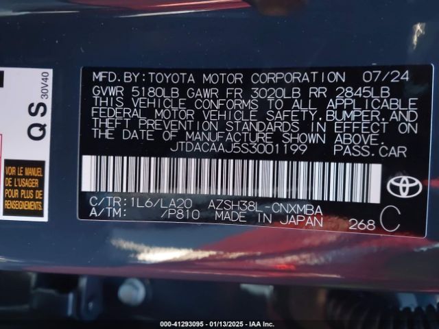 JTDACAAJ5S3001199 Toyota Crown Signia Xle