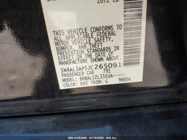 1N4AL3AP5JC265091 Nissan Altima 2.5 Sv