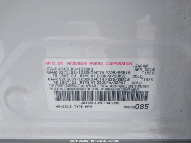 2016 MITSUBISHI OUTLANDER SPORT JA4AR3AU8GZ045006 Photo 8