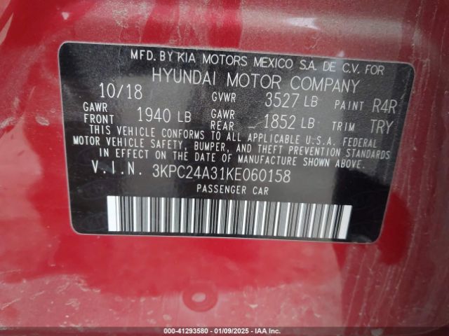 3KPC24A31KE060158 Hyundai 1.6l dohc gdi gamma