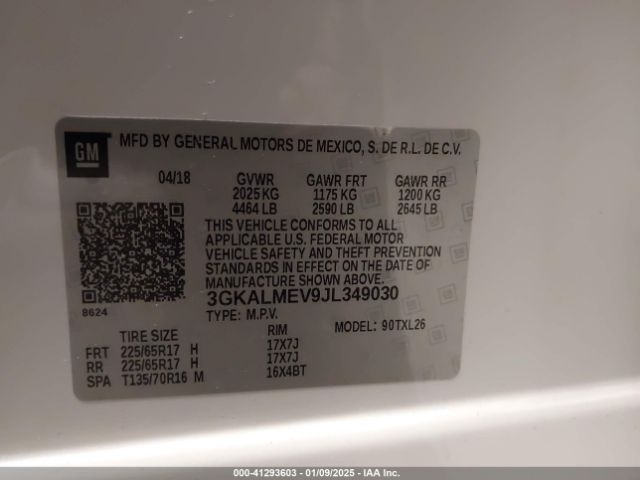 3GKALMEV9JL349030 GMC Terrain Sle