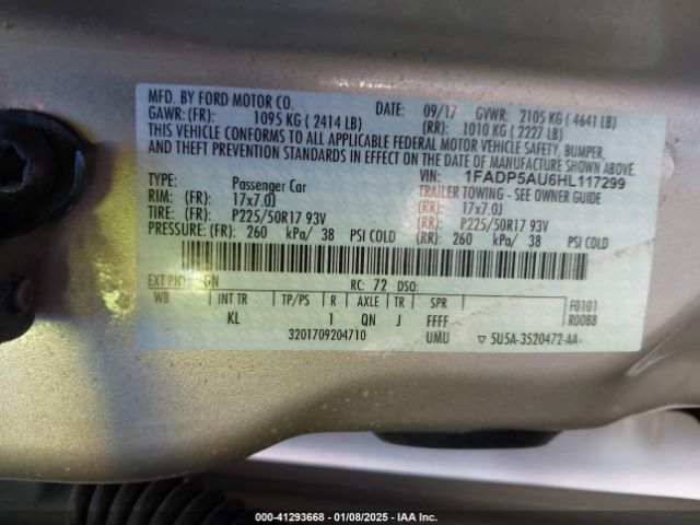 1FADP5AU6HL117299 Ford C-max Hybrid Se