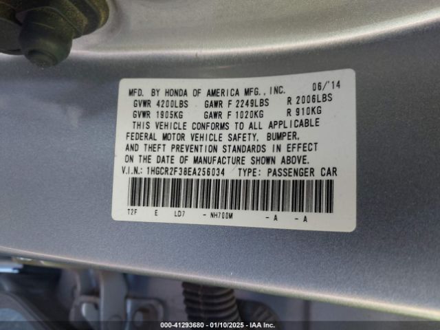1HGCR2F38EA256034 Honda ACCORD LX