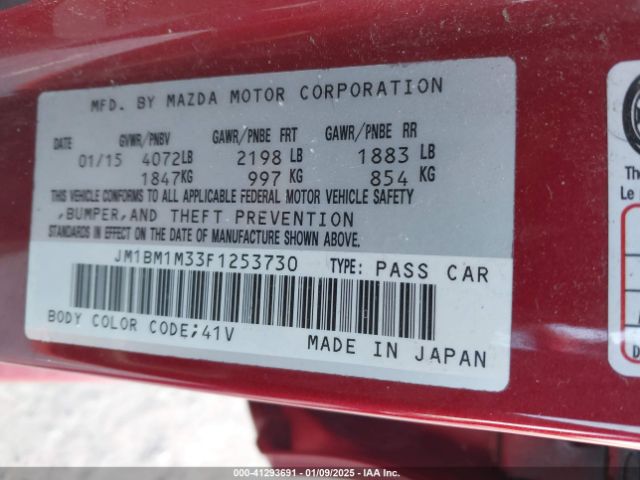 JM1BM1M33F1253730 Mazda Mazda3 S Grand Touring
