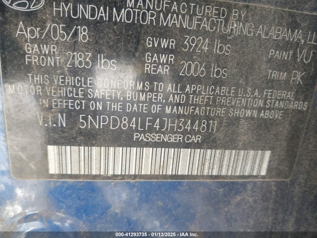Hyundai Elantra Value Edition 2018 5NPD84LF4JH344811 Image 9