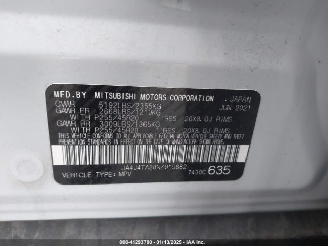 2022 MITSUBISHI OUTLANDER JA4J4TA88NZ019682 Photo 8