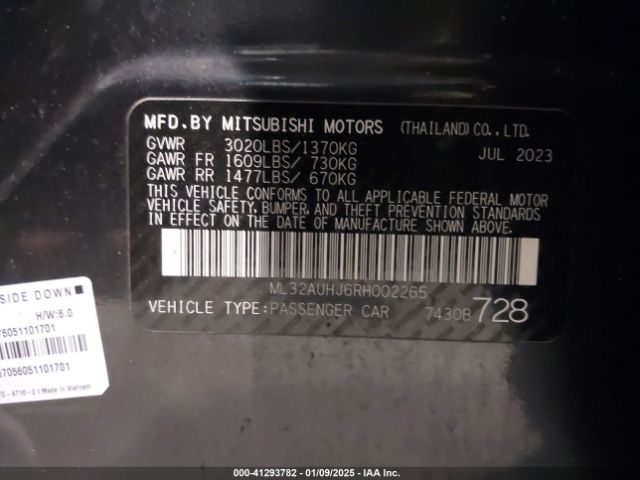 ML32AUHJ6RH002265 Mitsubishi MIRAGE ES