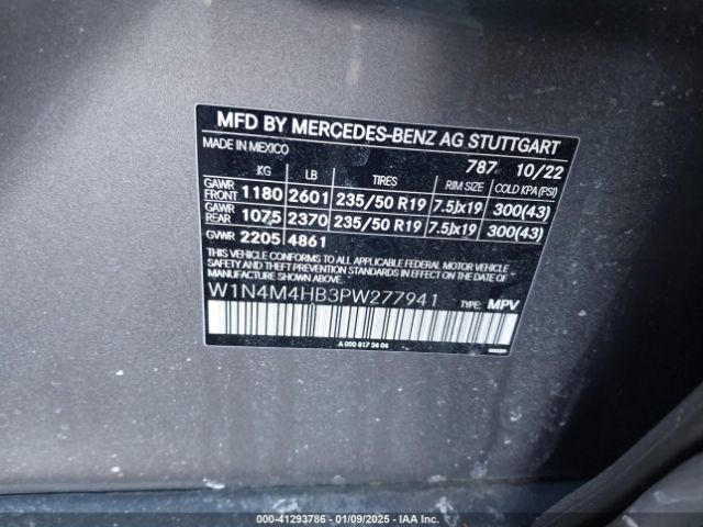 W1N4M4HB3PW277941 Mercedes-Benz Glb 250 4matic