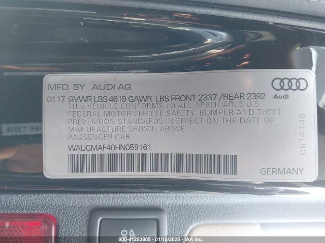 2017 AUDI A4 WAUGMAF40HN059161 Photo 8