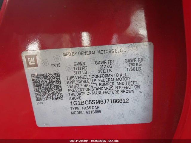 Chevrolet Cruze Ls Auto 2018 1G1BC5SM6J7186612 Image 9