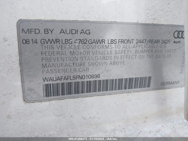 WAUAFAFL5FN010896 Audi A4 2.0t Premium