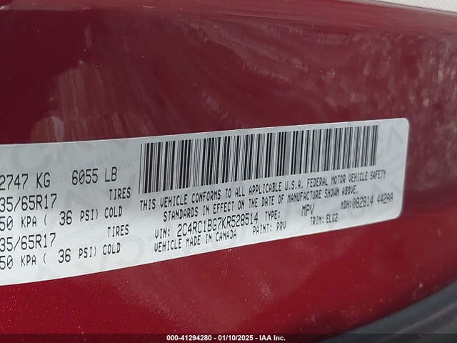 Chrysler Pacifica Touring L 2019 2C4RC1BG7KR528514 Image 9