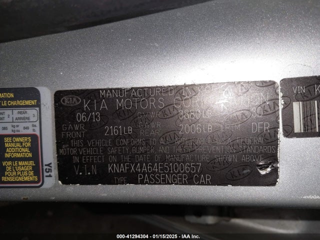 KIA FORTE LX 2014 KNAFX4A64E5100657 Image 9