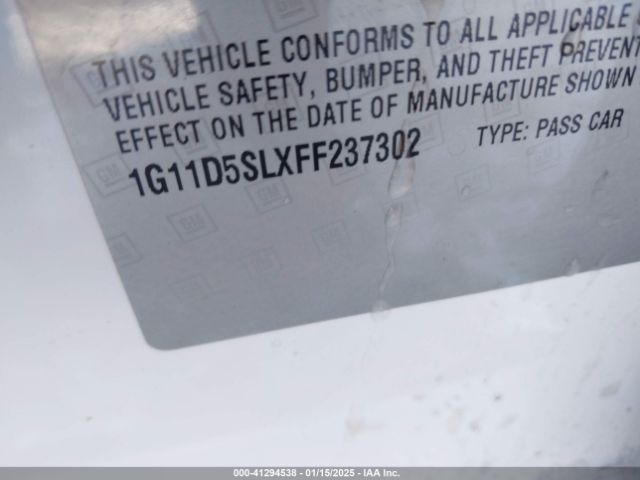 1G11D5SLXFF237302 Chevrolet MALIBU 2LT