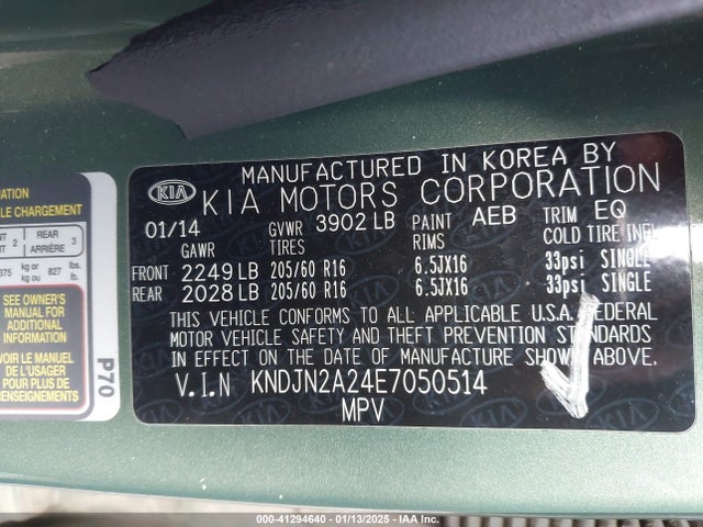 KIA Soul 2014 KNDJN2A24E7050514 Image 9