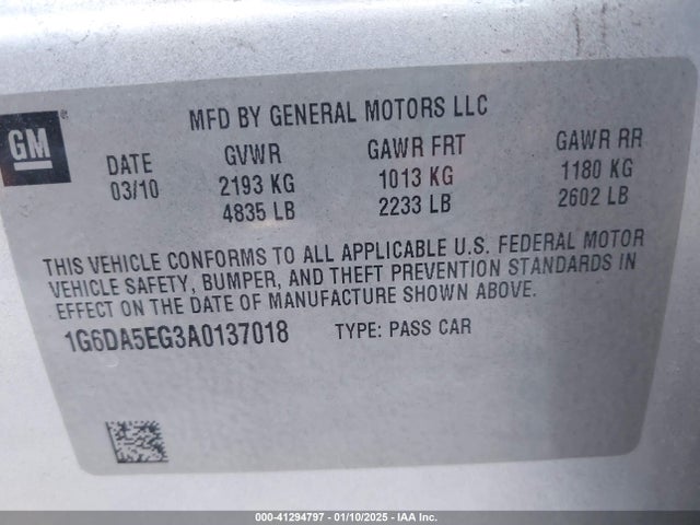 2010 CADILLAC CTS 1G6DA5EG3A0137018 Photo 8