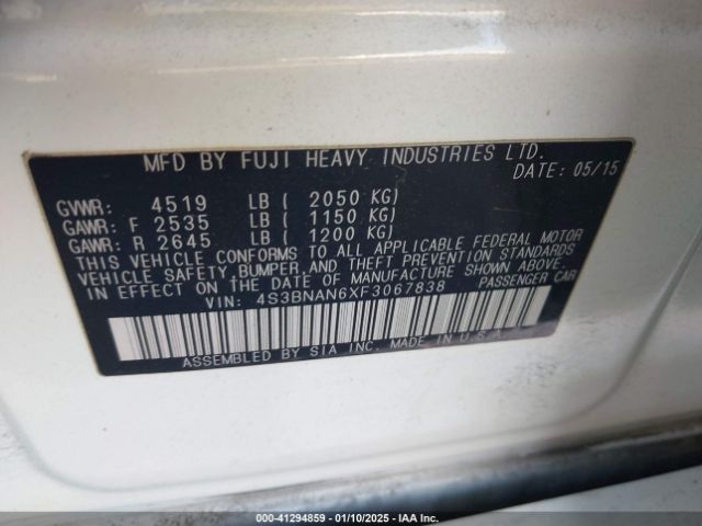 4S3BNAN6XF3067838 Subaru Legacy 2.5i Limited