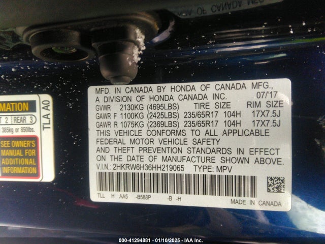 2HKRW6H36HH219065 Honda CR-V LX