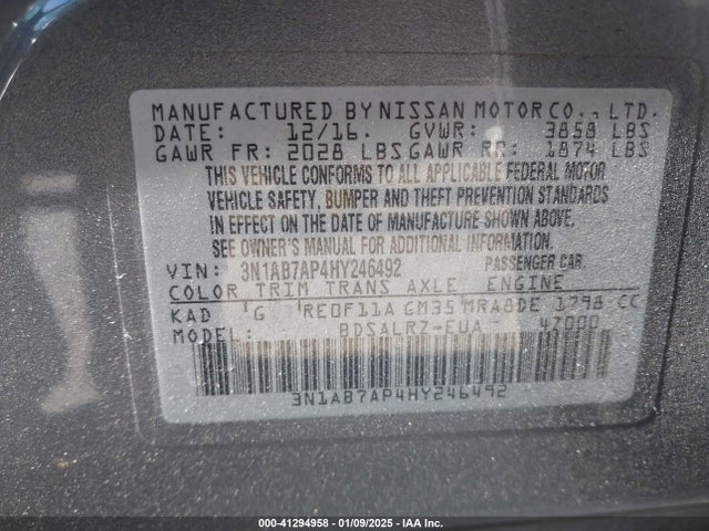 3N1AB7AP4HY246492 Nissan SENTRA SR