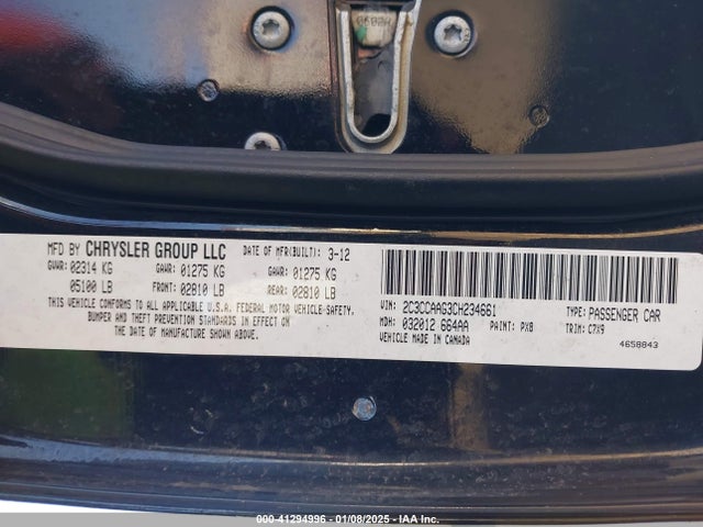 2012 Chrysler 300 მანქანა იყიდება აუქციონზე, vin: 2C3CCAAG3CH234661, აუქციონის ნომერი: 41294996