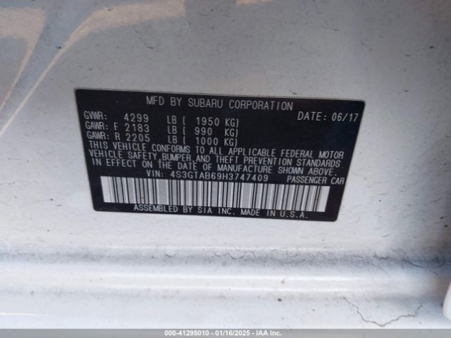 4S3GTAB69H3747409 Subaru Impreza 2.0i Premium