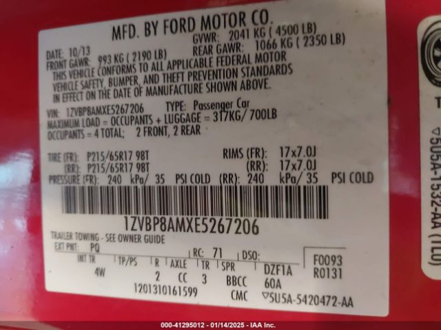 1ZVBP8AMXE5267206 Ford Mustang V6 Premium