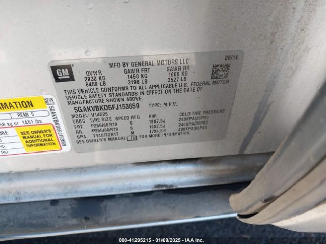 5GAKVBKD5FJ153659 Buick Enclave Leather