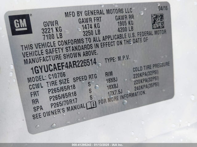 2010 CADILLAC ESCALADE 1GYUCAEF4AR226514 Photo 8