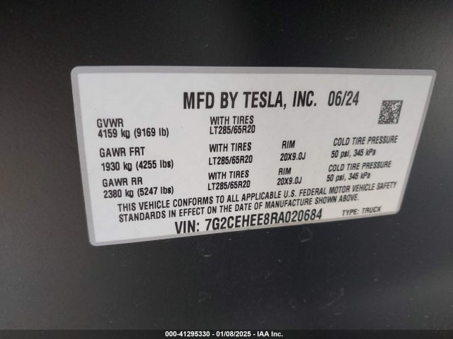 2024 TESLA CYBERTRUCK 7G2CEHEE8RA020684 Photo 8